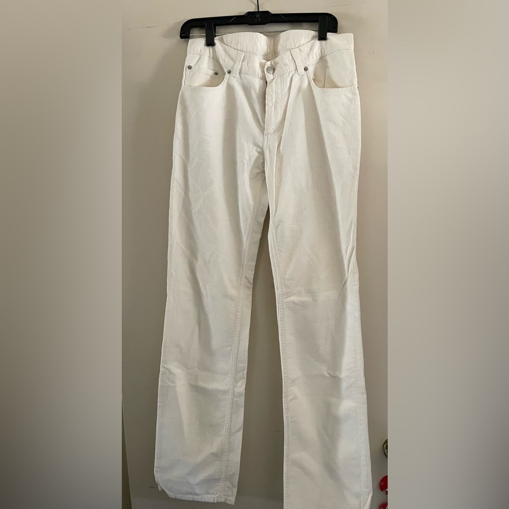 Helmut Lang White Corduroy Men Pants